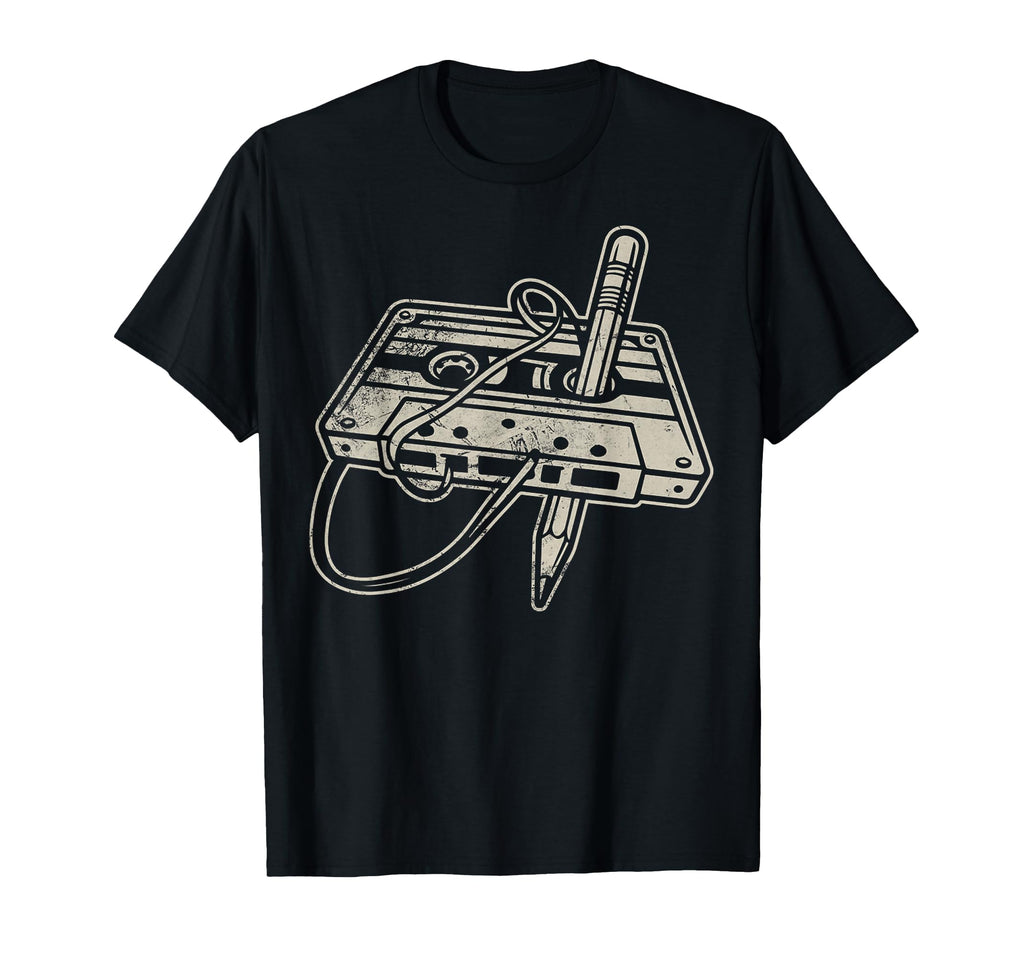 Cassette Tape Pencil Rewind 80S Mixtape T-Shirt - Graphic Print Unisex - T-Shirt, Sweatshirt, Hoodie