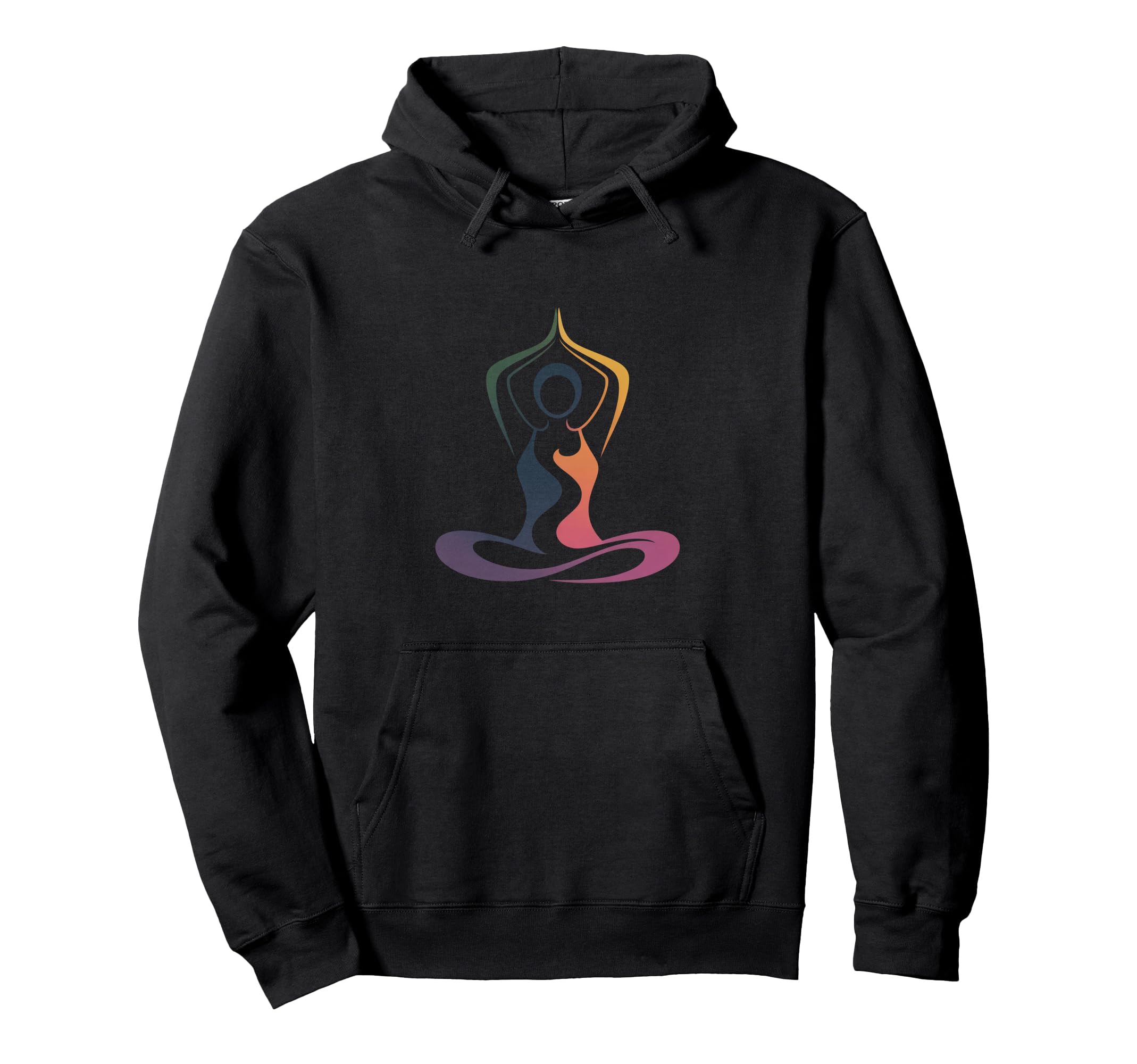 Meditating Figure Lotus Pose Mindful Hoodie - Graphic Print Men Women - T-Shirt, Sweatshirt, Hoodie
