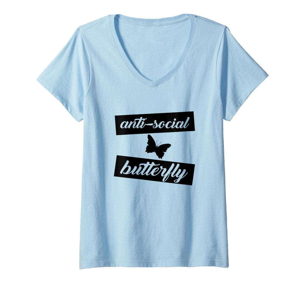 Womens Anti Social Butterfly Funny T-Shirt - Novelty Apparel for Adults - T-Shirt, Sweatshirt, Hoodie