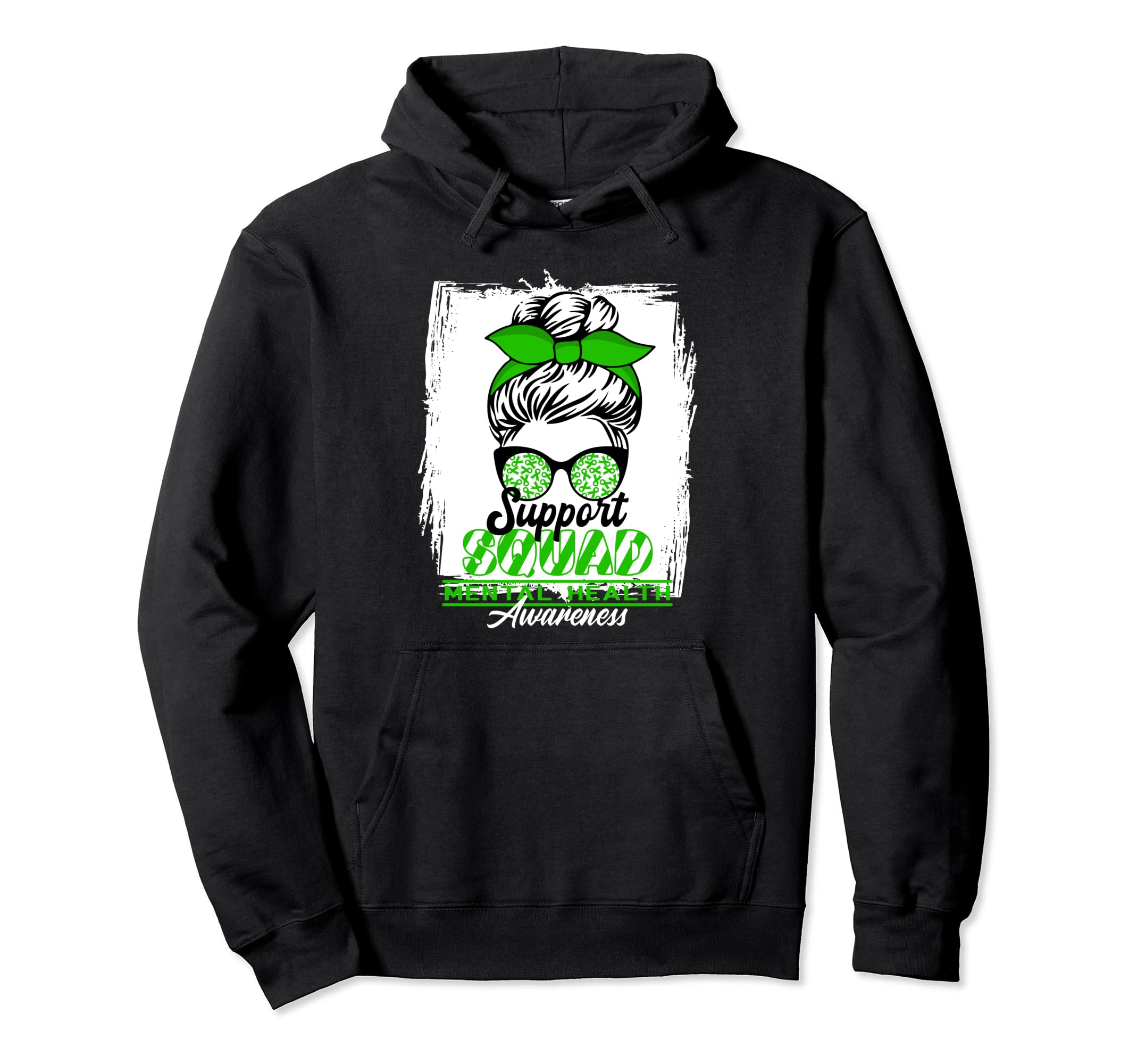Messy Bun Support Awareness Squad I Hoodie - Fun Novelty Design for Adults - T-Shirt, Sweatshirt, Hoodie