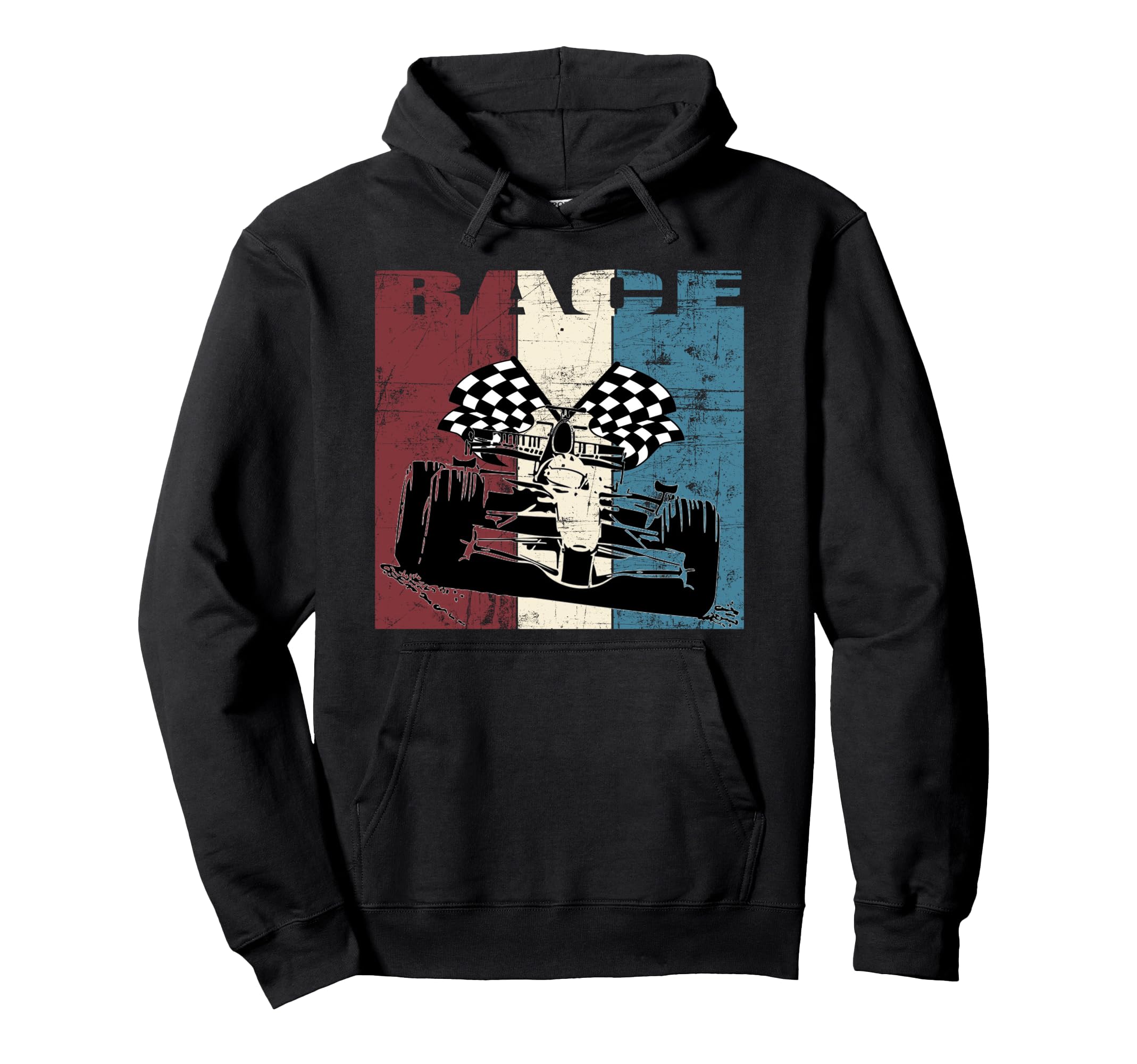 Auto Racing Car Racing Distressed Hoodie - Streetwear Style for Adults - T-Shirt, Sweatshirt, Hoodie