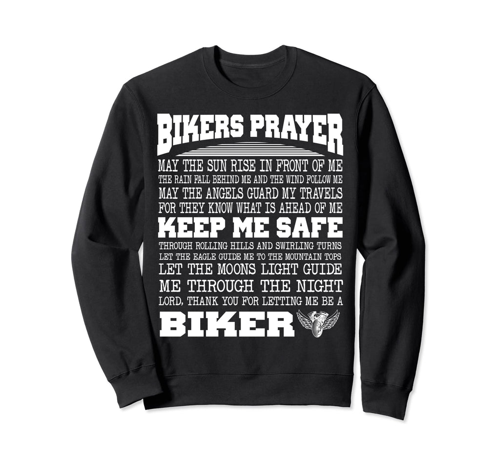 Bikers Prayer Motorcycle Biker Sweatshirt - Minimalist Print Men Women - T-Shirt, Sweatshirt, Hoodie