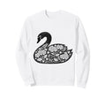 Floral Swan Silhouette Woodcut Sweatshirt - Novelty Apparel for Adults - T-Shirt, Sweatshirt, Hoodie