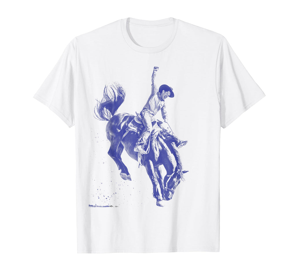 Cowboy Rodeo Horse Western Bronco Riding T-Shirt - Graphic Print Unisex - T-Shirt, Sweatshirt, Hoodie
