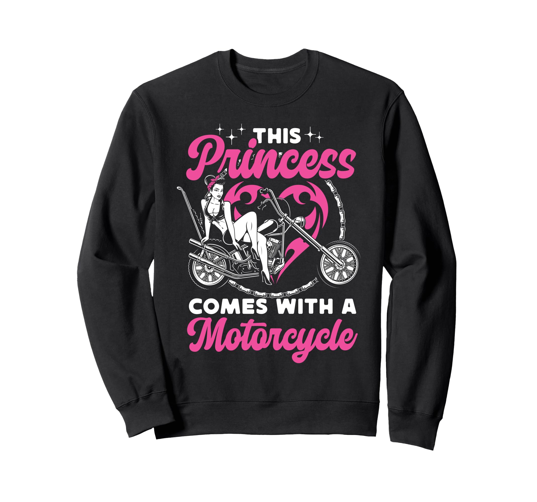 Motorcycle Biker Female This Princess Sweatshirt - Graphic Print Unisex - T-Shirt, Sweatshirt, Hoodie