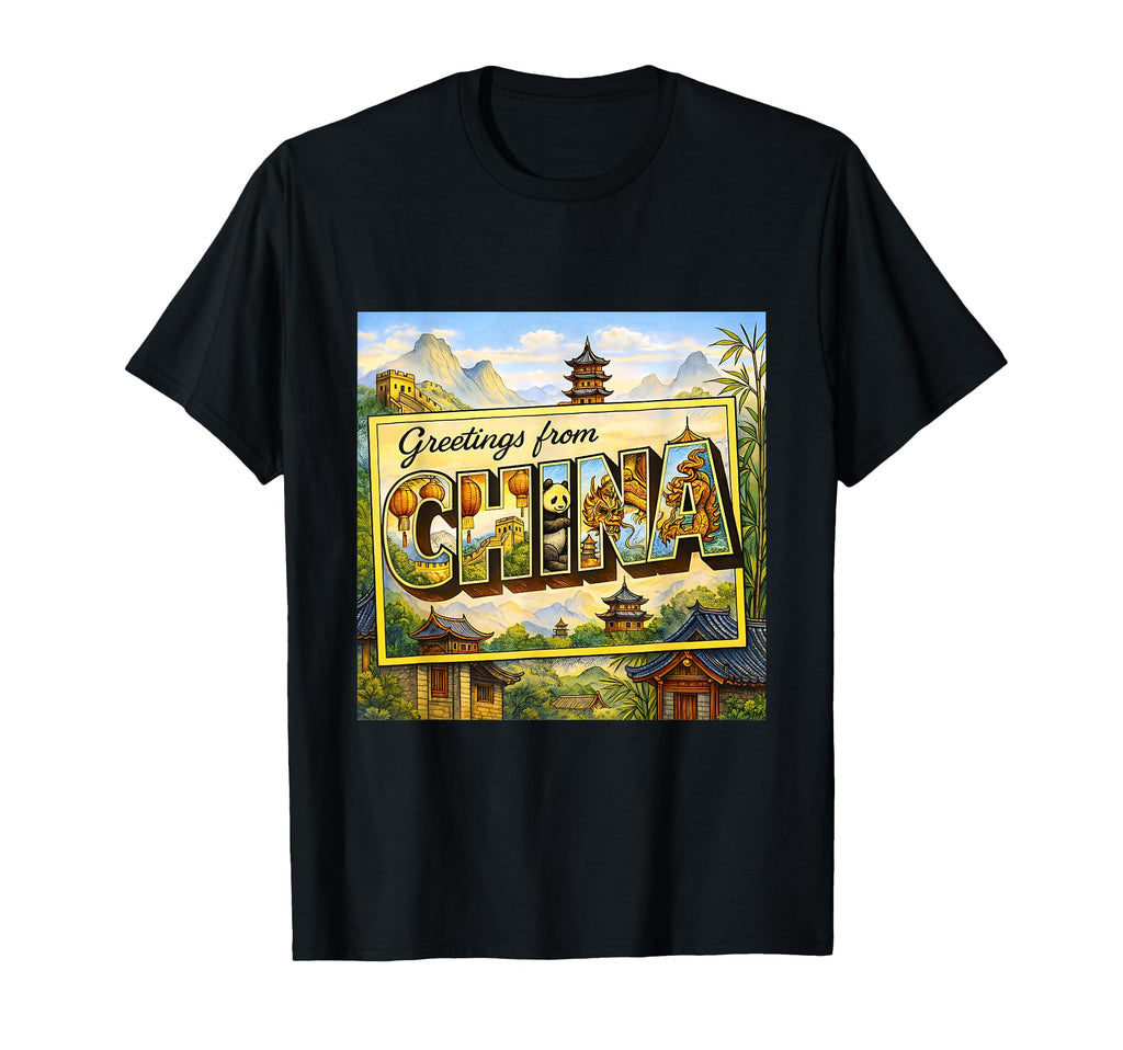China Travel Postcard T-Shirt - Graphic Print for Adults - T-Shirt, Sweatshirt, Hoodie
