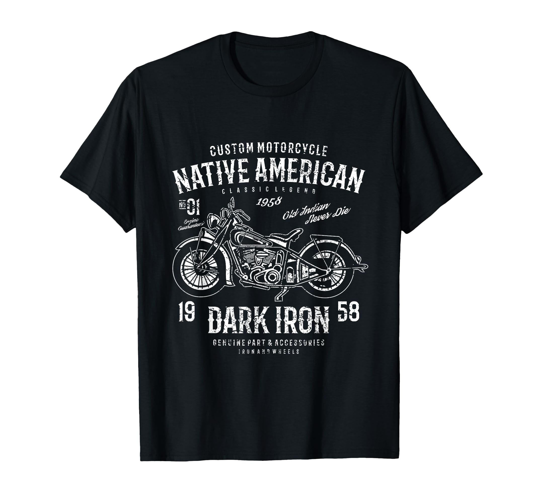 Native American Dark Iron Motorcycle T-Shirt - Aesthetic Graphic Men Women - T-Shirt, Sweatshirt, Hoodie