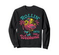 Funny Roller Skating Flamingo Sweatshirt - Fun Novelty Design for Adults - T-Shirt, Sweatshirt, Hoodie