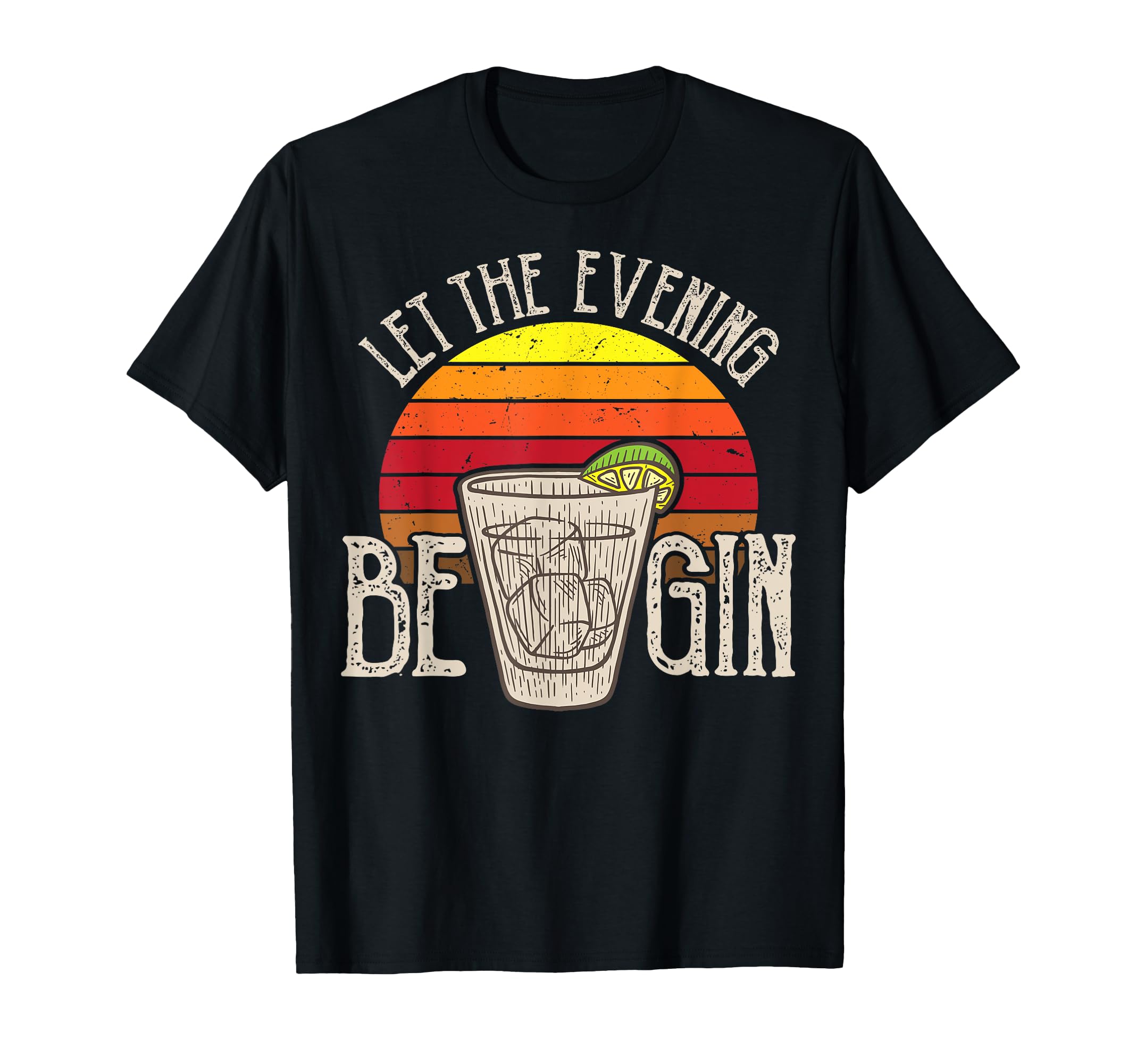 Let Evening Be Gin Sunset Gin Lover T-Shirt - Custom Art Print for Adults - T-Shirt, Sweatshirt, Hoodie