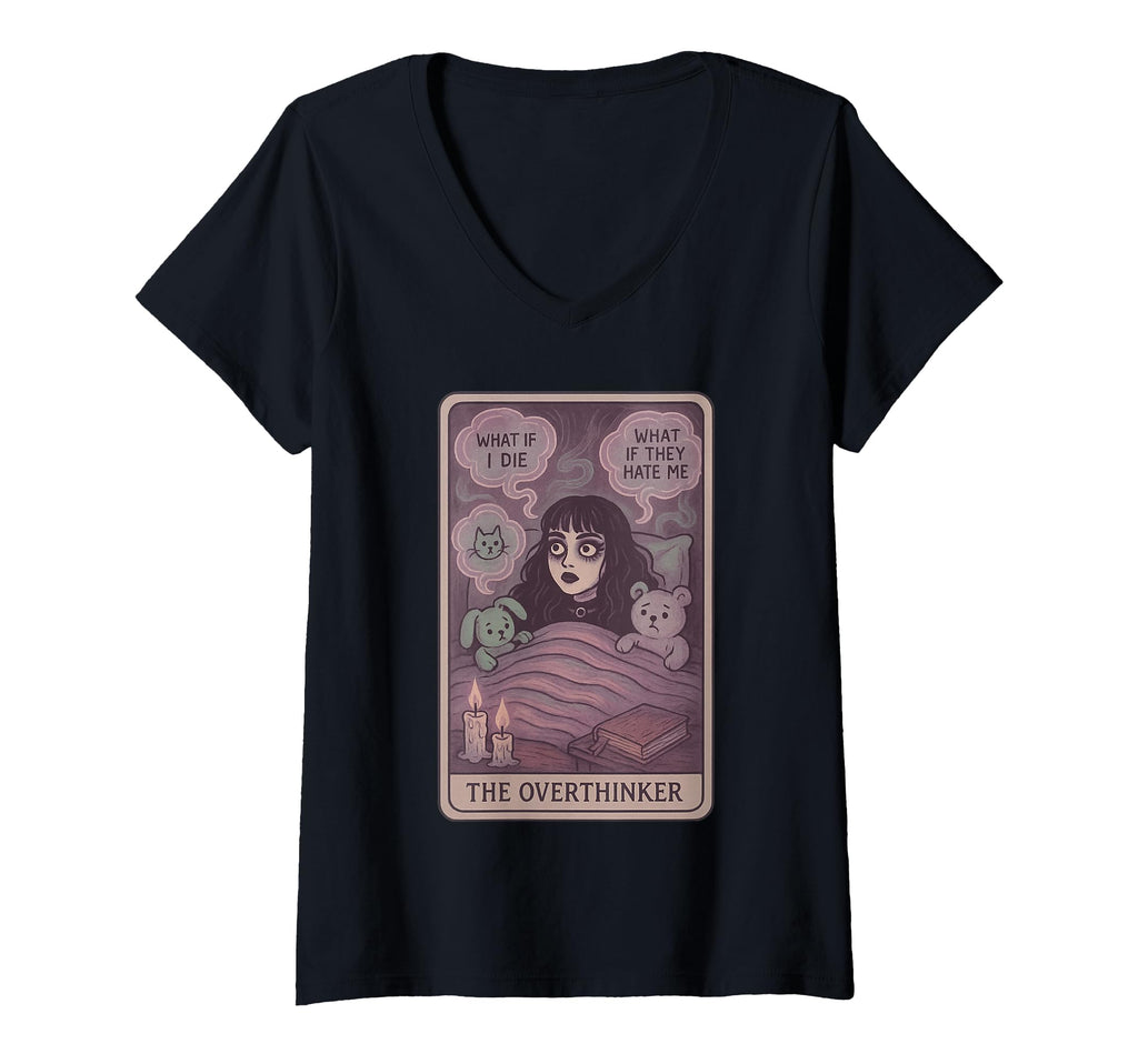 Womens Overthinker Tarot Anxious T-Shirt - Unique Graphic Men Women - T-Shirt, Sweatshirt, Hoodie