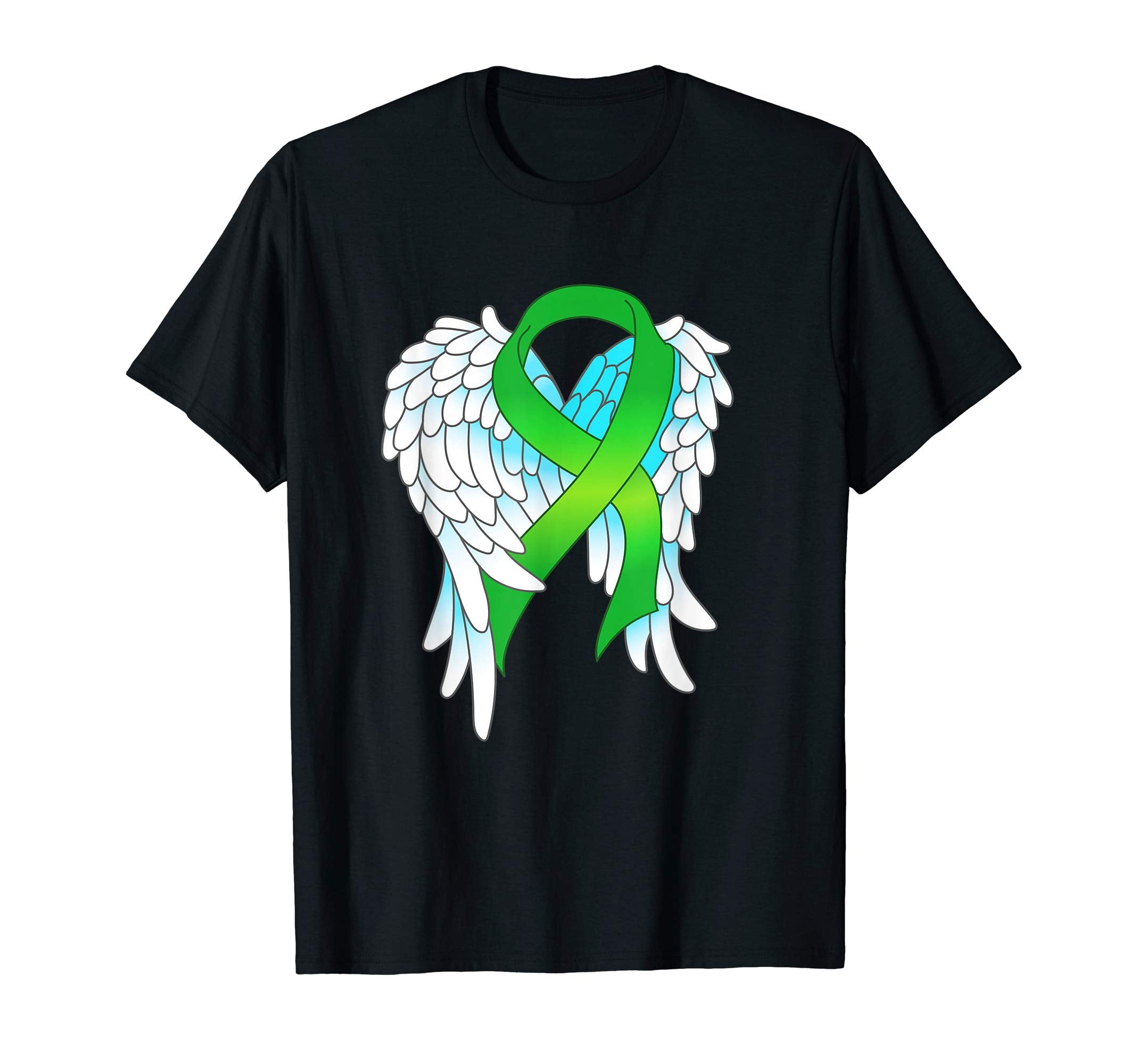 Green Ribbon Angel Wings Mental Health T-Shirt - Fun Novelty Design Unisex - T-Shirt, Sweatshirt, Hoodie