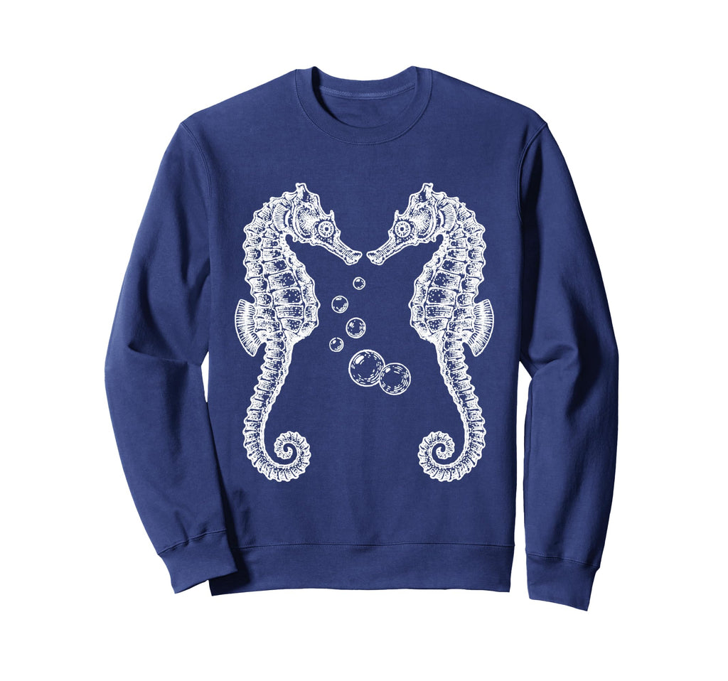 Hand Drawn Sea Horse Aesthetic Sweatshirt - Casual Everyday Wear Unisex - T-Shirt, Sweatshirt, Hoodie