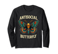 Antisocial Butterfly Skull Goth Moth T-Shirt - Streetwear Style for Adults - T-Shirt, Sweatshirt, Hoodie