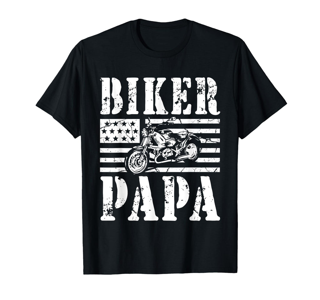 Papa Biker Papa Motorcycle T-Shirt - Minimalist Print Men Women - T-Shirt, Sweatshirt, Hoodie