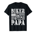 Papa Biker Papa Motorcycle T-Shirt - Minimalist Print Men Women - T-Shirt, Sweatshirt, Hoodie