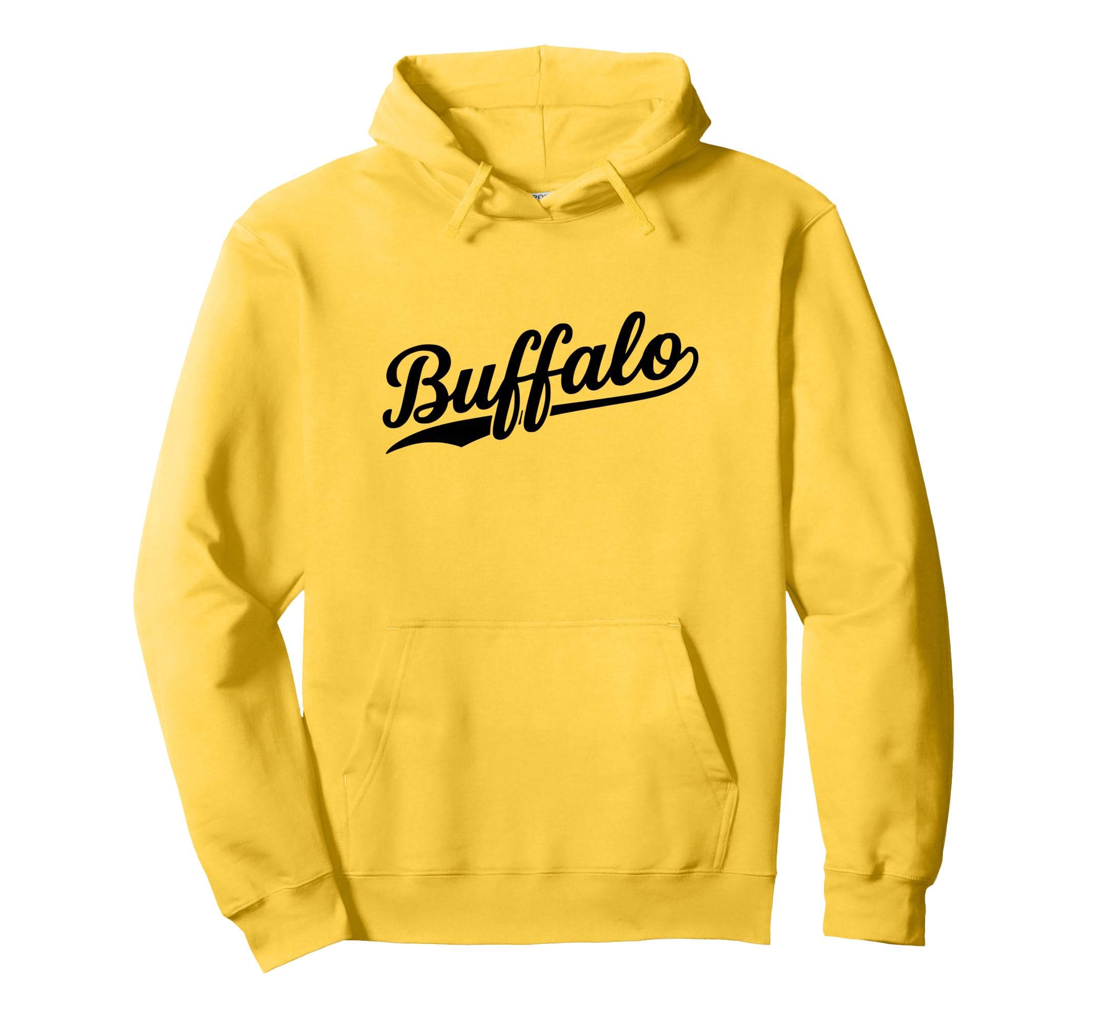 Buffalo New York Script 1970S White Text Hoodie - Trendy Graphic for Adults - T-Shirt, Sweatshirt, Hoodie