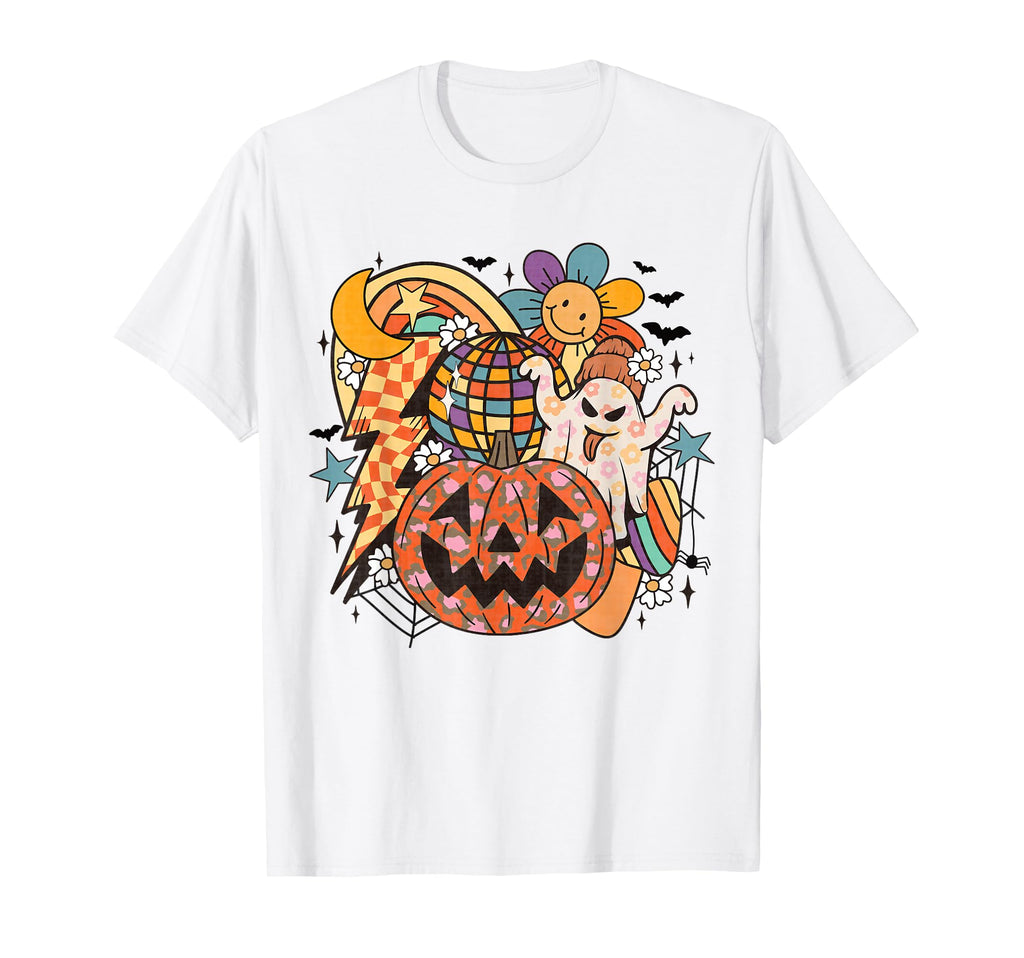 Halloween Ghost Disco Pumpkin Daisy T-Shirt - Novelty Apparel for Adults - T-Shirt, Sweatshirt, Hoodie