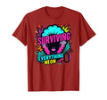 80S Neon Survival Womens Nostalgic T-Shirt - Aesthetic Graphic for Adults - T-Shirt, Sweatshirt, Hoodie