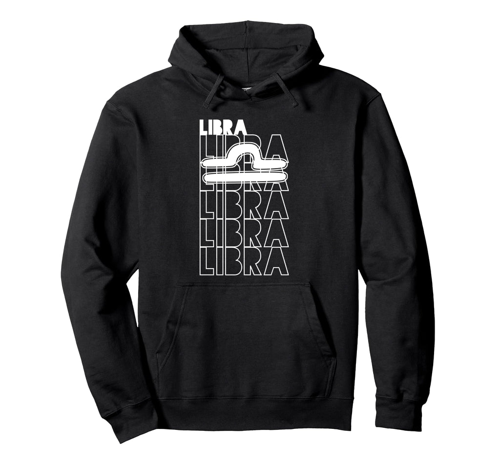 Libra Star Sign Typography Astrology Hoodie - Custom Art Print for Adults - T-Shirt, Sweatshirt, Hoodie