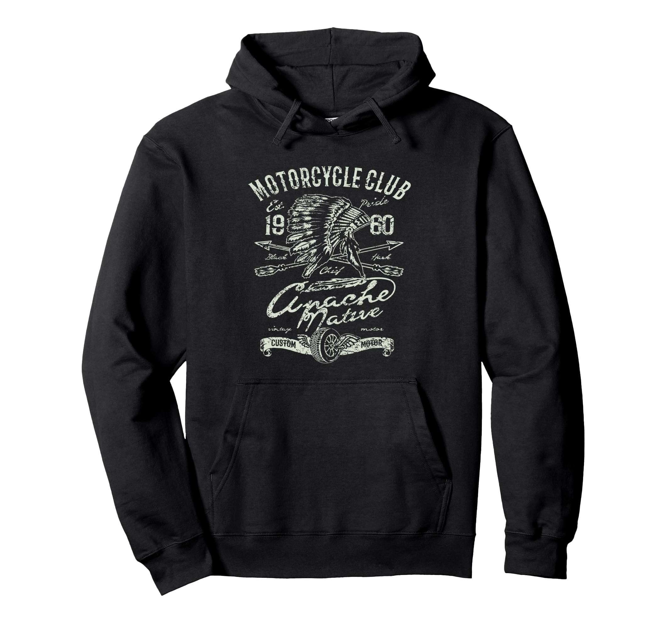 Motorcycle American Indian Biker Hoodie - Streetwear Style Men Women - T-Shirt, Sweatshirt, Hoodie