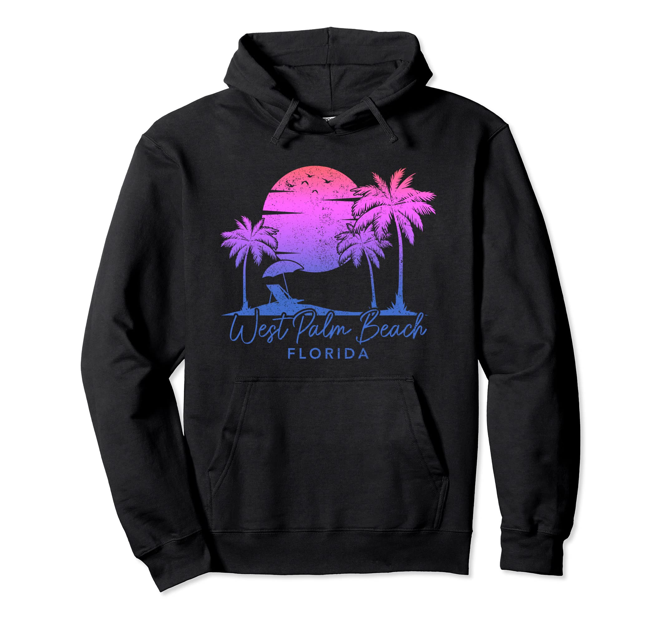 West Palm Beach Florida Fl Surf Sunset Hoodie - Novelty Apparel for Adults - T-Shirt, Sweatshirt, Hoodie