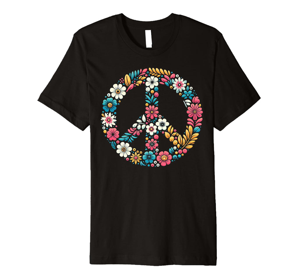 Peace Love Hippie Tie Dye 60S 70S T-Shirt - Custom Art Print for Adults - T-Shirt, Sweatshirt, Hoodie
