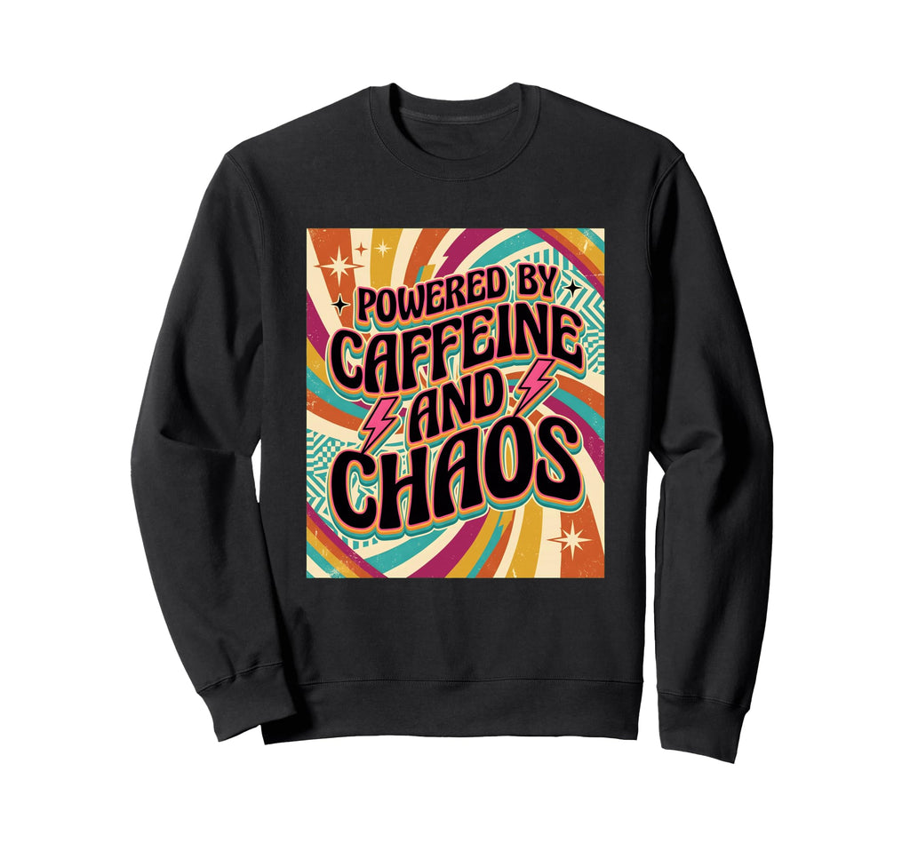 Coffee Addict Chaos Caffeine Sweatshirt - Minimalist Print for Adults - T-Shirt, Sweatshirt, Hoodie