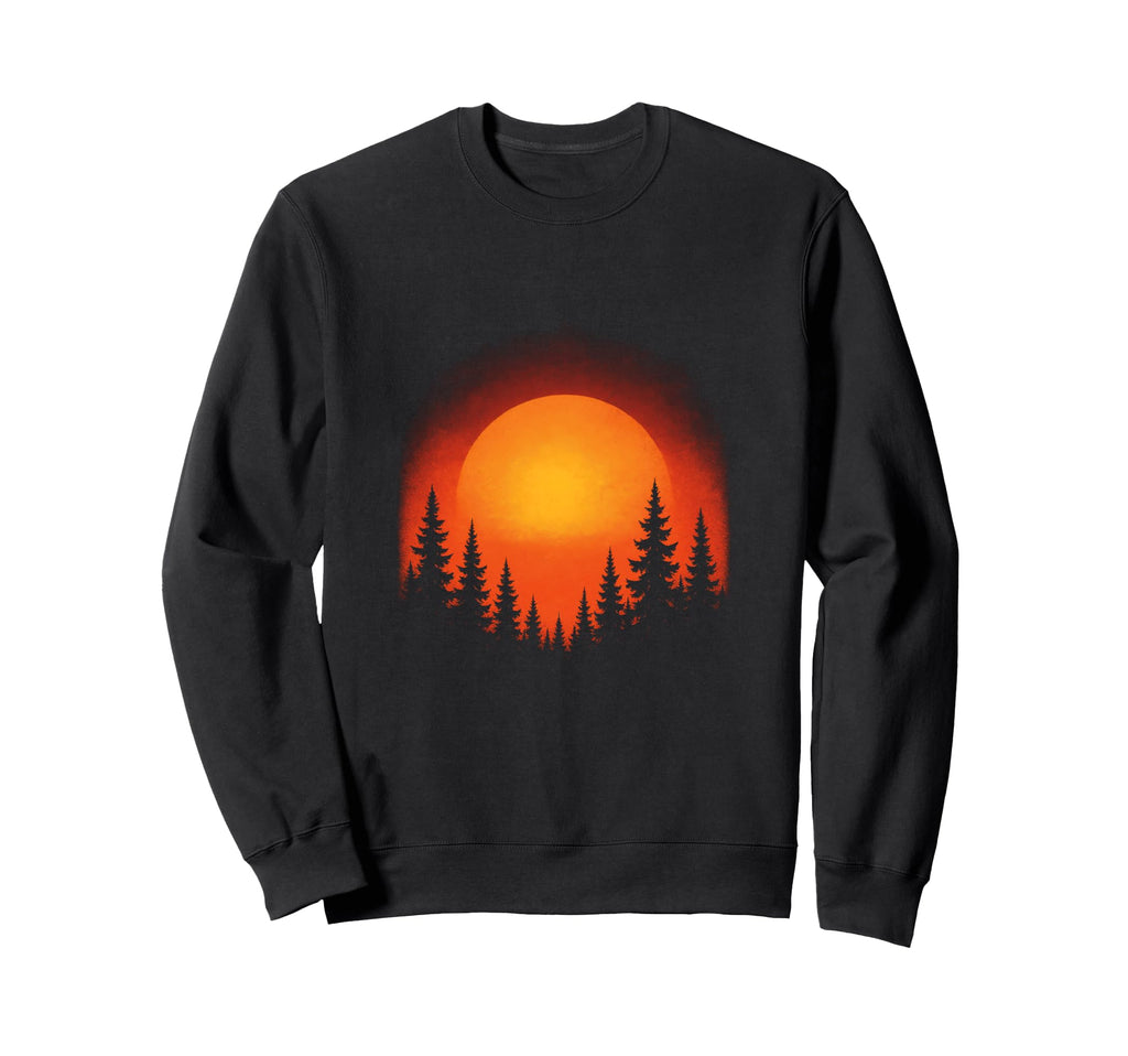 Sunset Forest Inspired Artistic Sweatshirt - Aesthetic Graphic for Adults - T-Shirt, Sweatshirt, Hoodie