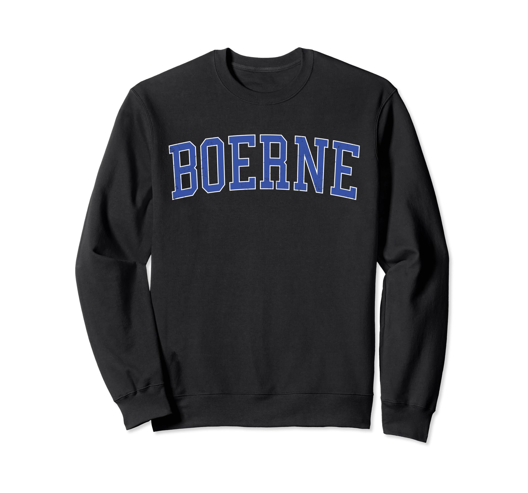 Boerne Tx Distressed Blue Varsity Sweatshirt - Minimalist Print Men Women - T-Shirt, Sweatshirt, Hoodie