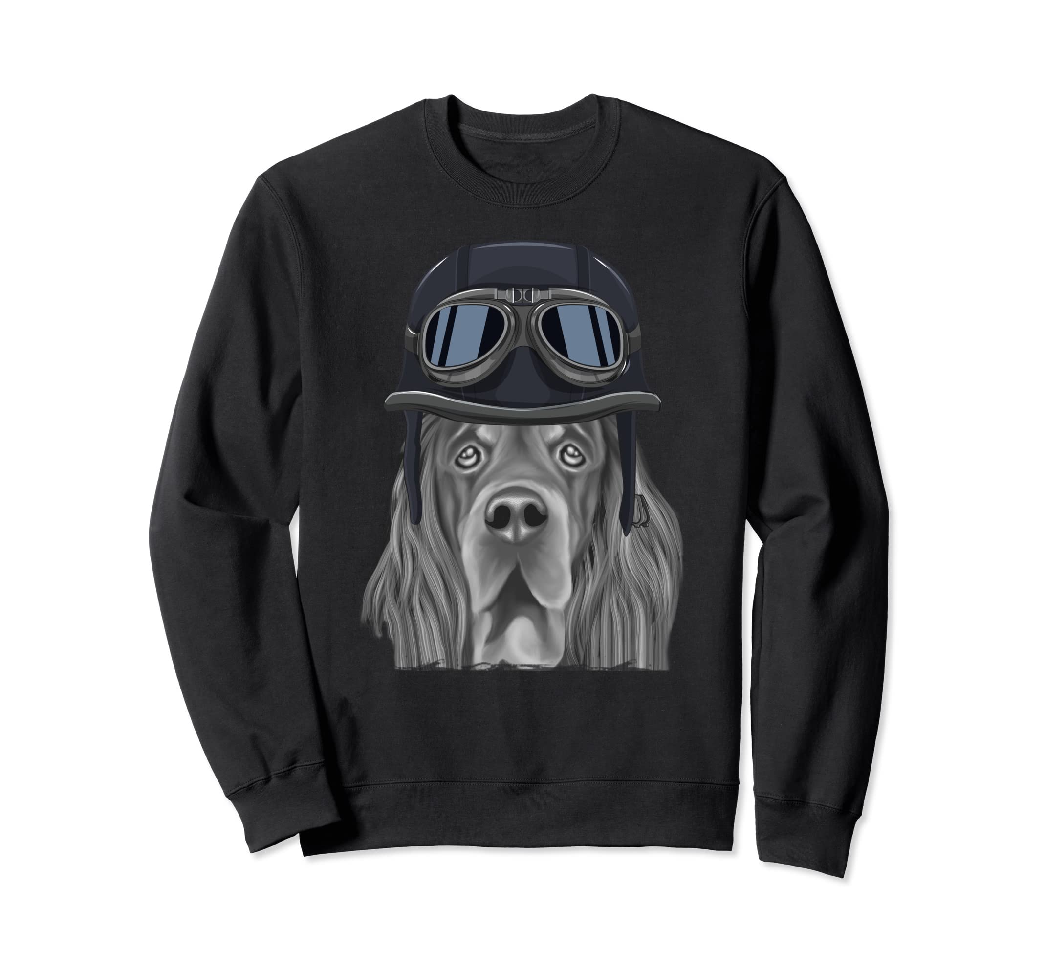 Gordon Setter Wearing Motorcycle Sweatshirt - Fun Novelty Design Men Women - T-Shirt, Sweatshirt, Hoodie