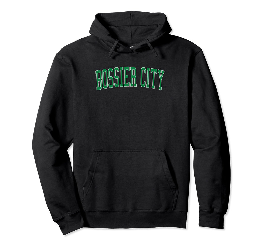 Bossier City La Distressed Green Varsity Hoodie - Trendy Graphic for Adults - T-Shirt, Sweatshirt, Hoodie