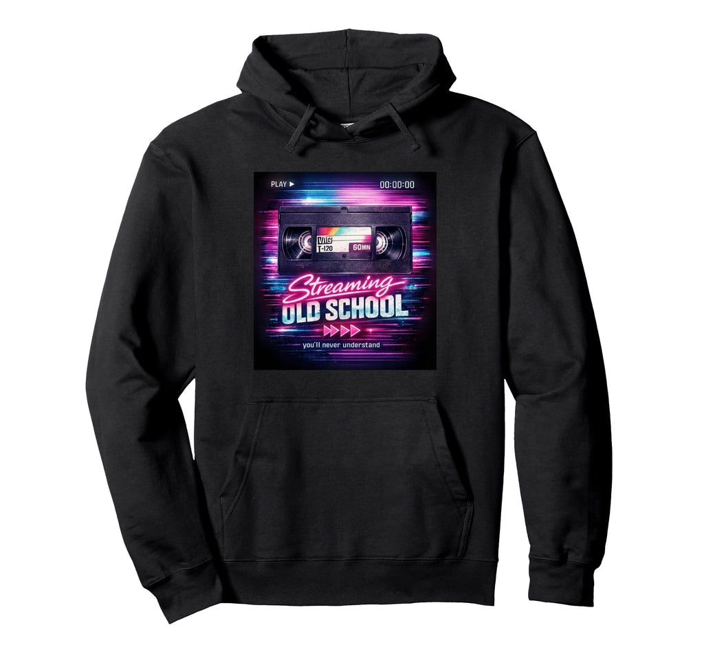 Streaming Old School Video 80S 90S Tape Hoodie - Unique Graphic for Adults - T-Shirt, Sweatshirt, Hoodie