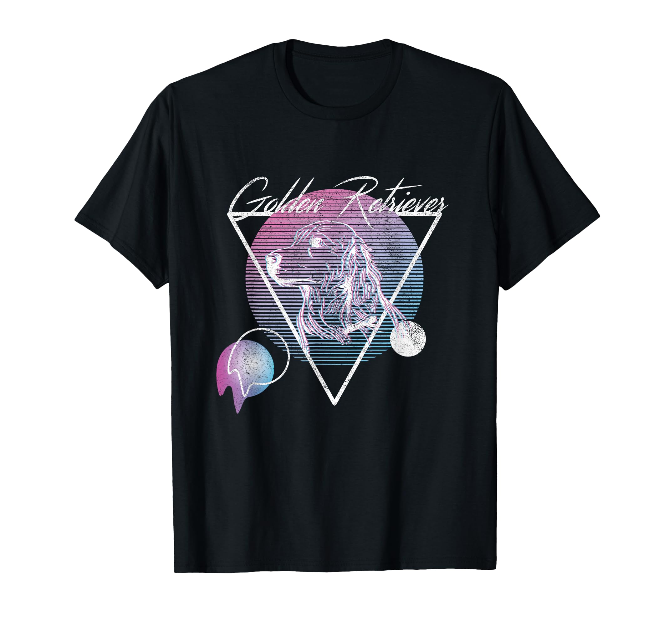 Golden Retriever Vaporwave T-Shirt - Casual Everyday Wear for Adults - T-Shirt, Sweatshirt, Hoodie