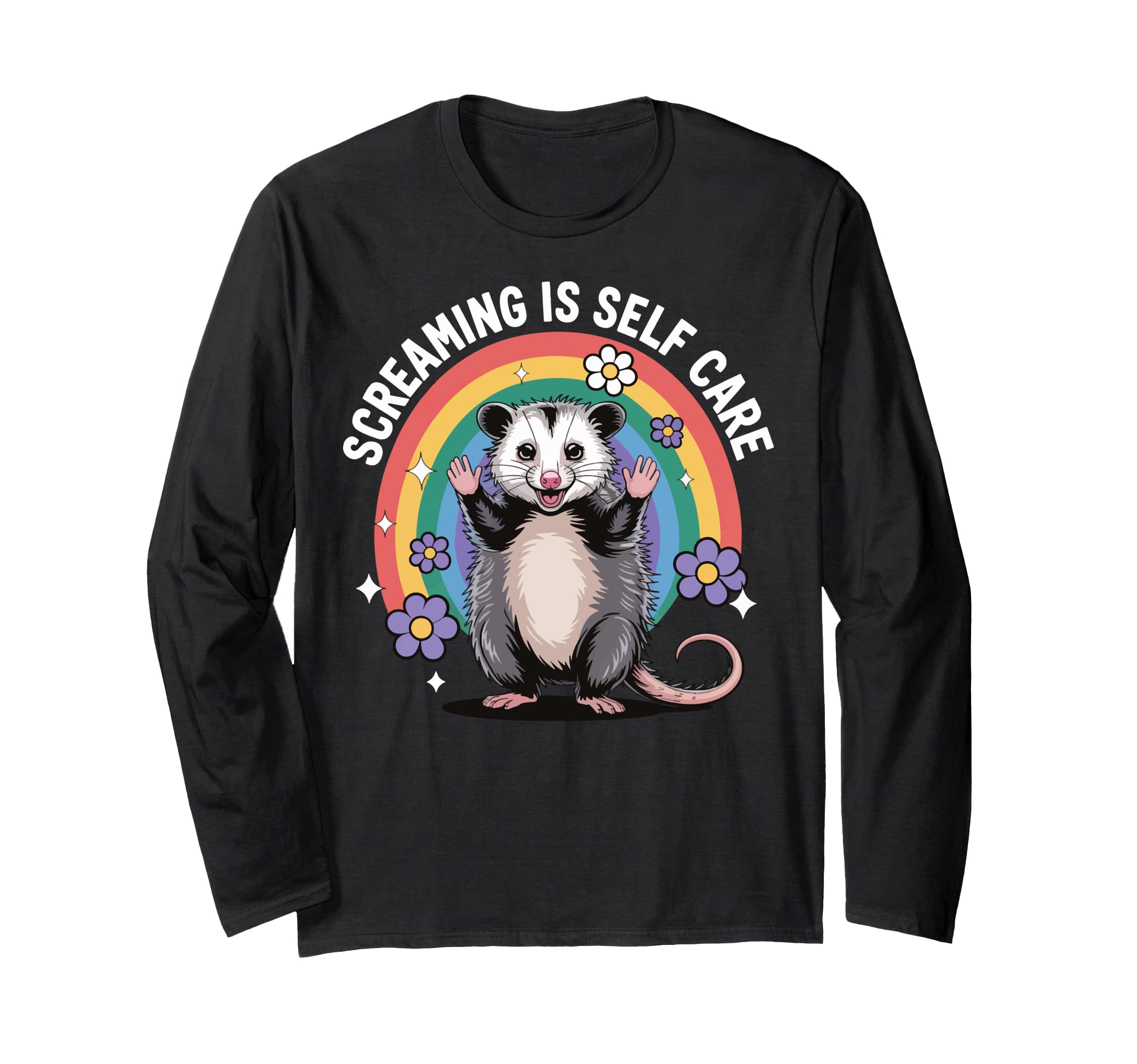 Opossum Therapeutic Screaming Stress Sweatshirt - Custom Art Print Unisex - T-Shirt, Sweatshirt, Hoodie