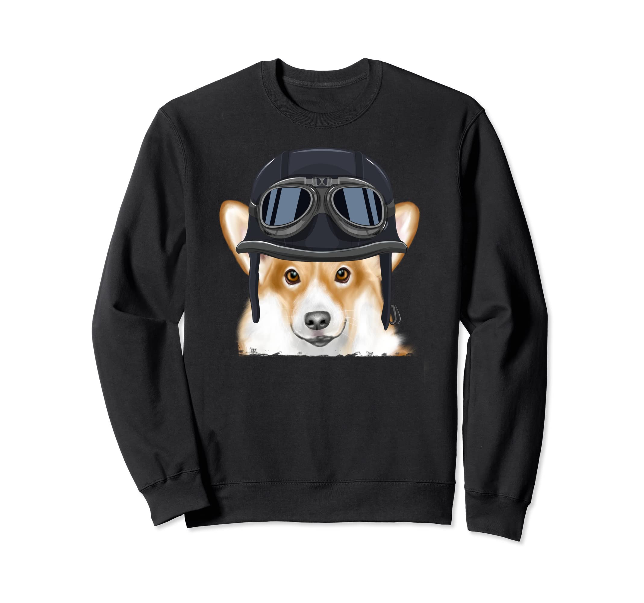 Funny Motorcycle Helmet Pembroke Sweatshirt - Trendy Graphic Men Women - T-Shirt, Sweatshirt, Hoodie