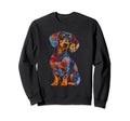 Dachshund Mom Flower Patterns Sweatshirt - Aesthetic Graphic for Adults - T-Shirt, Sweatshirt, Hoodie