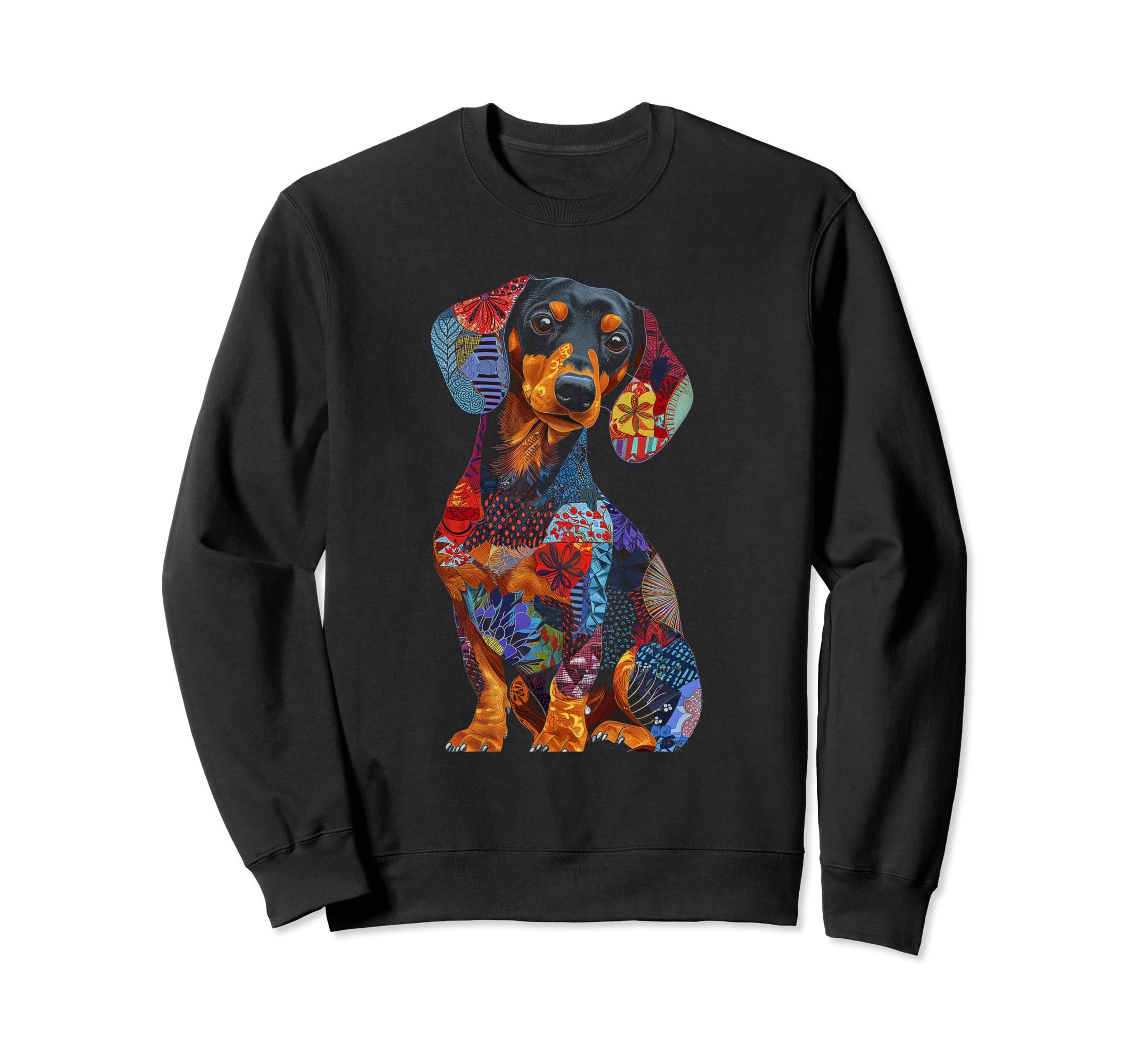 Dachshund Mom Flower Patterns Sweatshirt - Aesthetic Graphic for Adults - T-Shirt, Sweatshirt, Hoodie