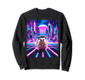 Synthwave Aesthetic Hedgehog Sweatshirt - Aesthetic Graphic for Adults - T-Shirt, Sweatshirt, Hoodie