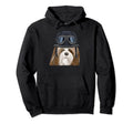 Funny Motorcycle Helmet Lhasa Apsos Hoodie - Unique Graphic for Adults - T-Shirt, Sweatshirt, Hoodie