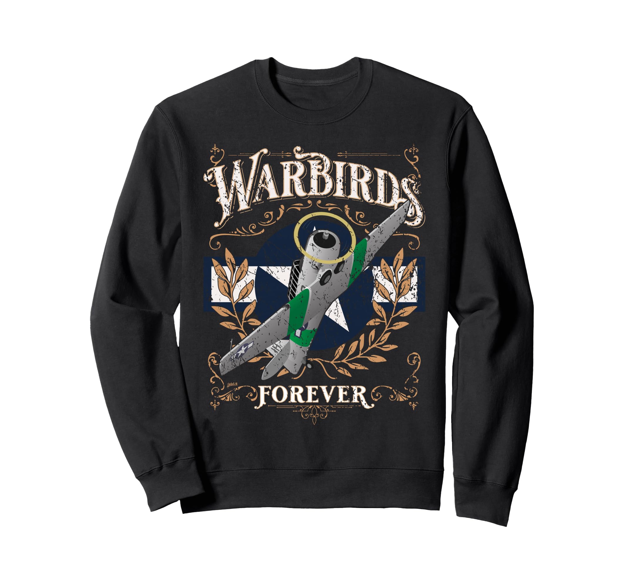 Warbirds Forever Distressed Wwii Sweatshirt - Graphic Print Unisex - T-Shirt, Sweatshirt, Hoodie