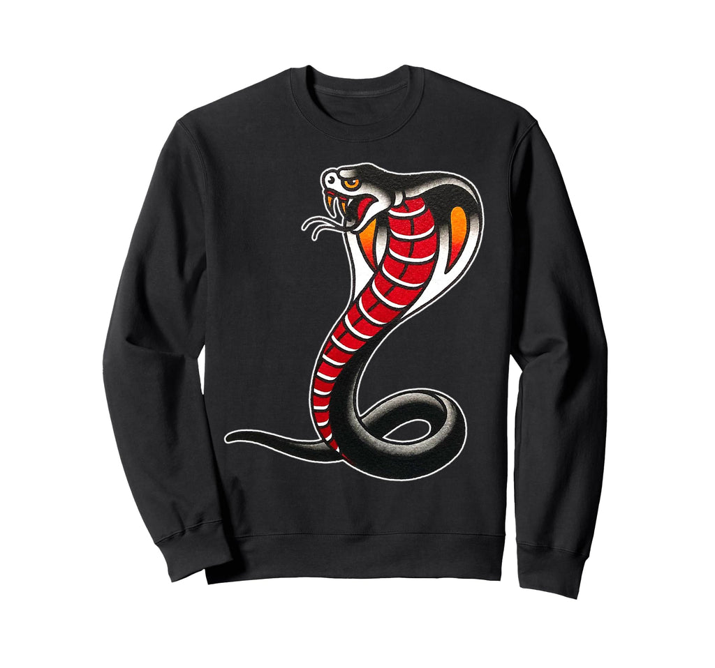 Traditional Cobra Tattoo Flash Sweatshirt - Novelty Apparel for Adults - T-Shirt, Sweatshirt, Hoodie