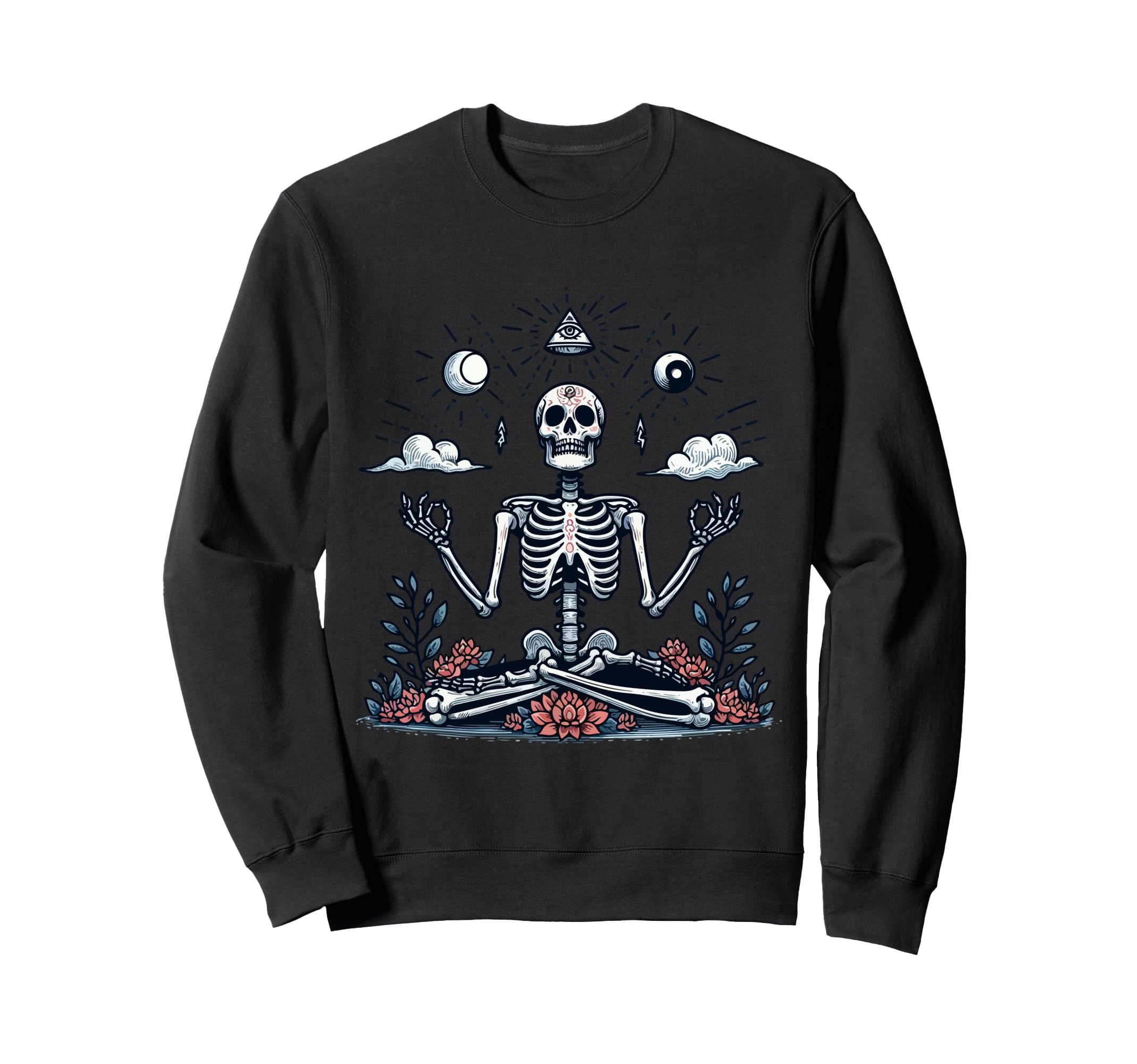 Meditation Skeleton Yoga Pose Sweatshirt - Custom Art Print Unisex - T-Shirt, Sweatshirt, Hoodie
