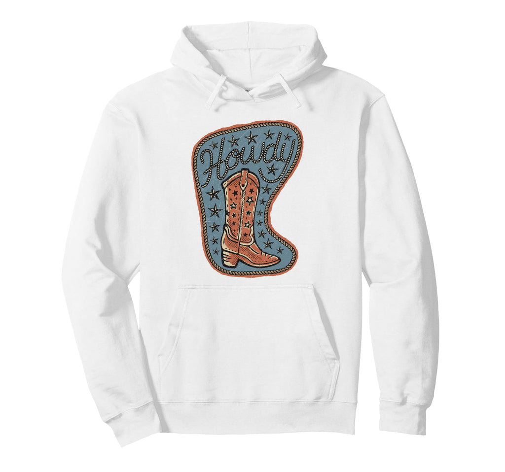 Rodeo Howdy Cowgirl Cowboy Boots Hoodie - Fun Novelty Design for Adults - T-Shirt, Sweatshirt, Hoodie