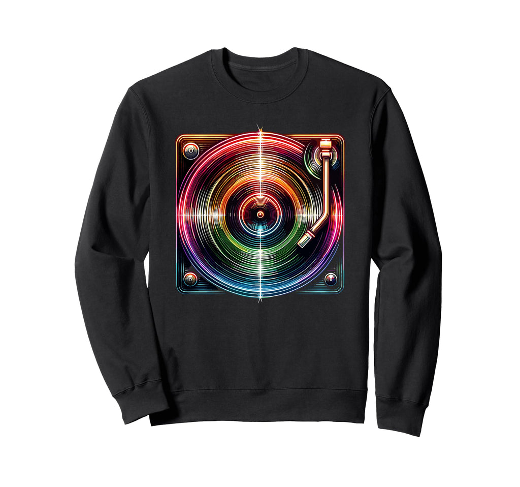 Colorful Line Art Vinyl Record Sweatshirt - Novelty Apparel Men Women - T-Shirt, Sweatshirt, Hoodie