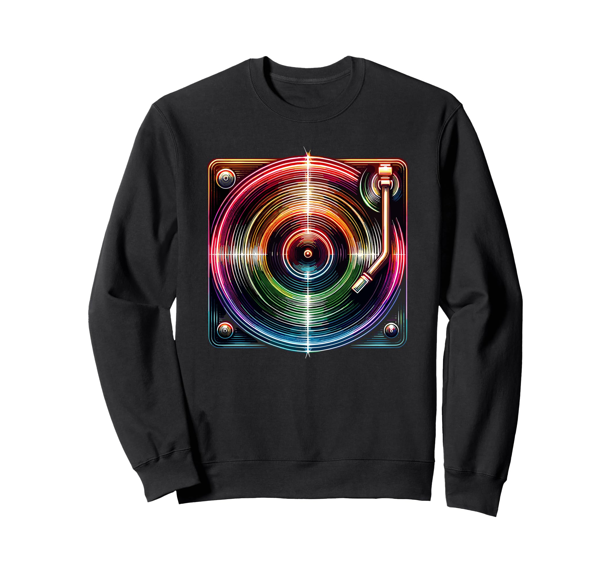 Colorful Line Art Vinyl Record Sweatshirt - Novelty Apparel Men Women - T-Shirt, Sweatshirt, Hoodie