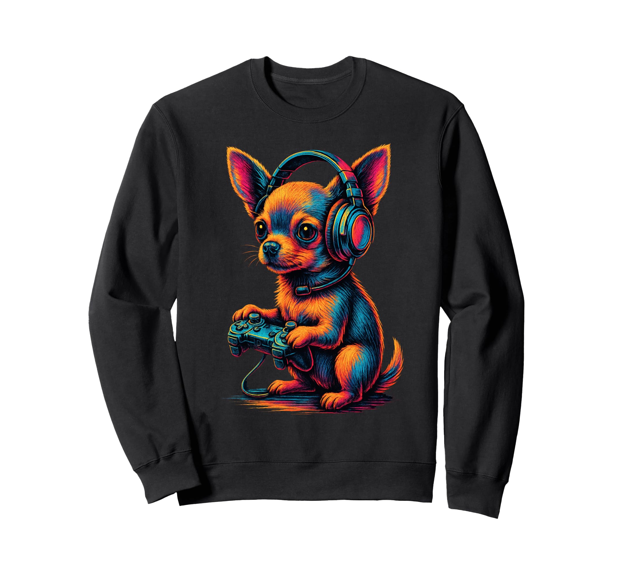 Chihuahua Gamer Gaming Dog Lover Sweatshirt - Streetwear Style for Adults - T-Shirt, Sweatshirt, Hoodie