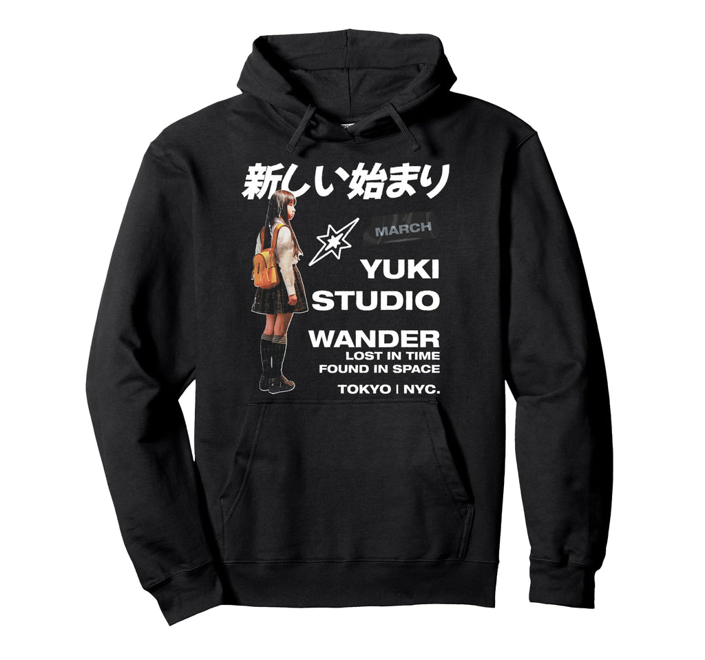 New Beginning Wander Japanese Tokyo Nyc Hoodie - Minimalist Print Unisex - T-Shirt, Sweatshirt, Hoodie