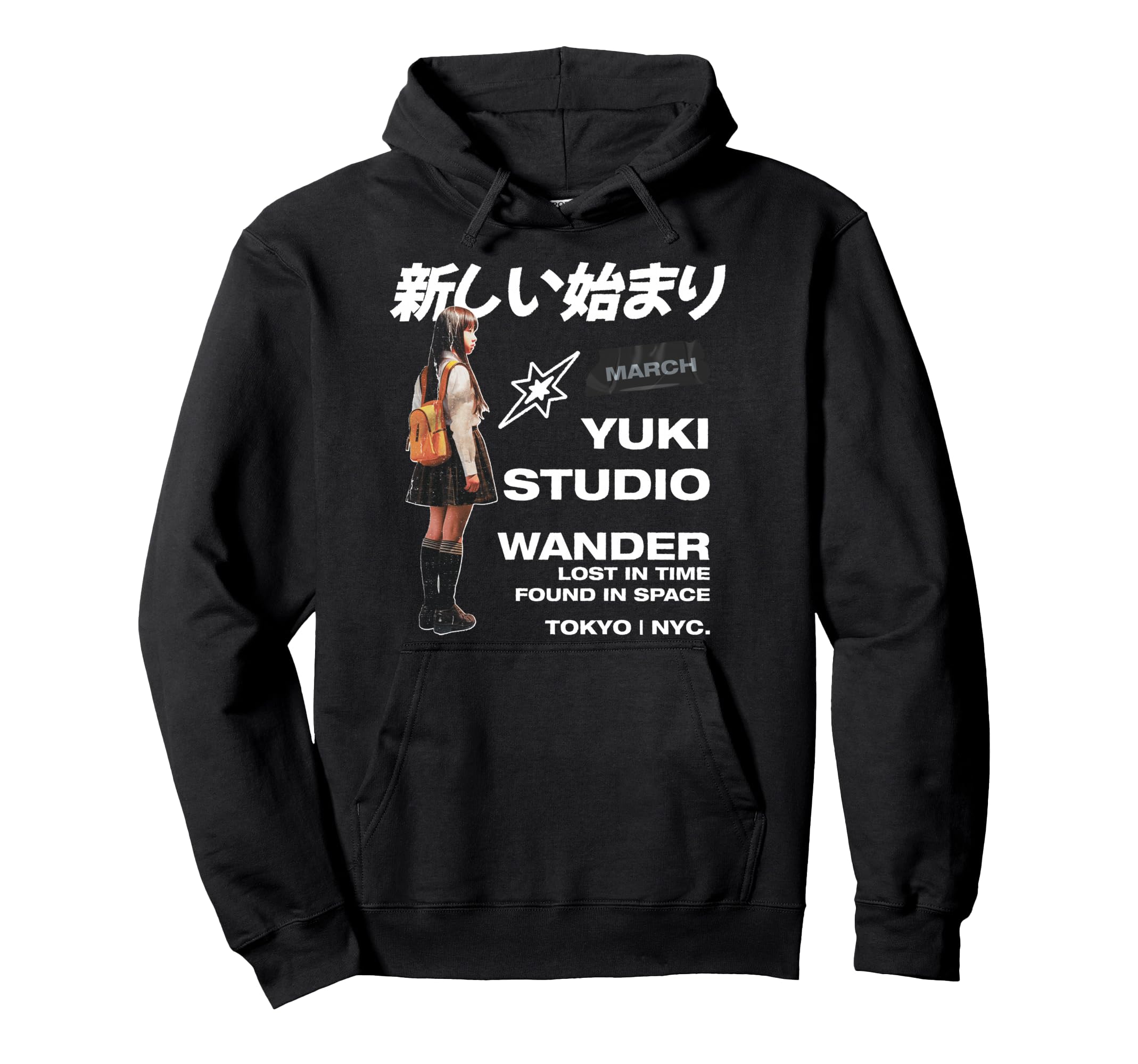 New Beginning Wander Japanese Tokyo Nyc Hoodie - Minimalist Print Unisex - T-Shirt, Sweatshirt, Hoodie