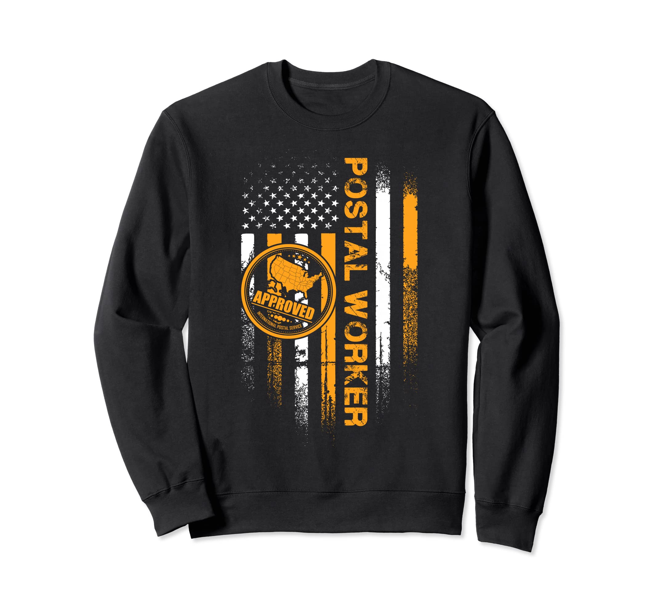 Distressed Postal Worker Usa Flag Sweatshirt - Graphic Print Unisex - T-Shirt, Sweatshirt, Hoodie