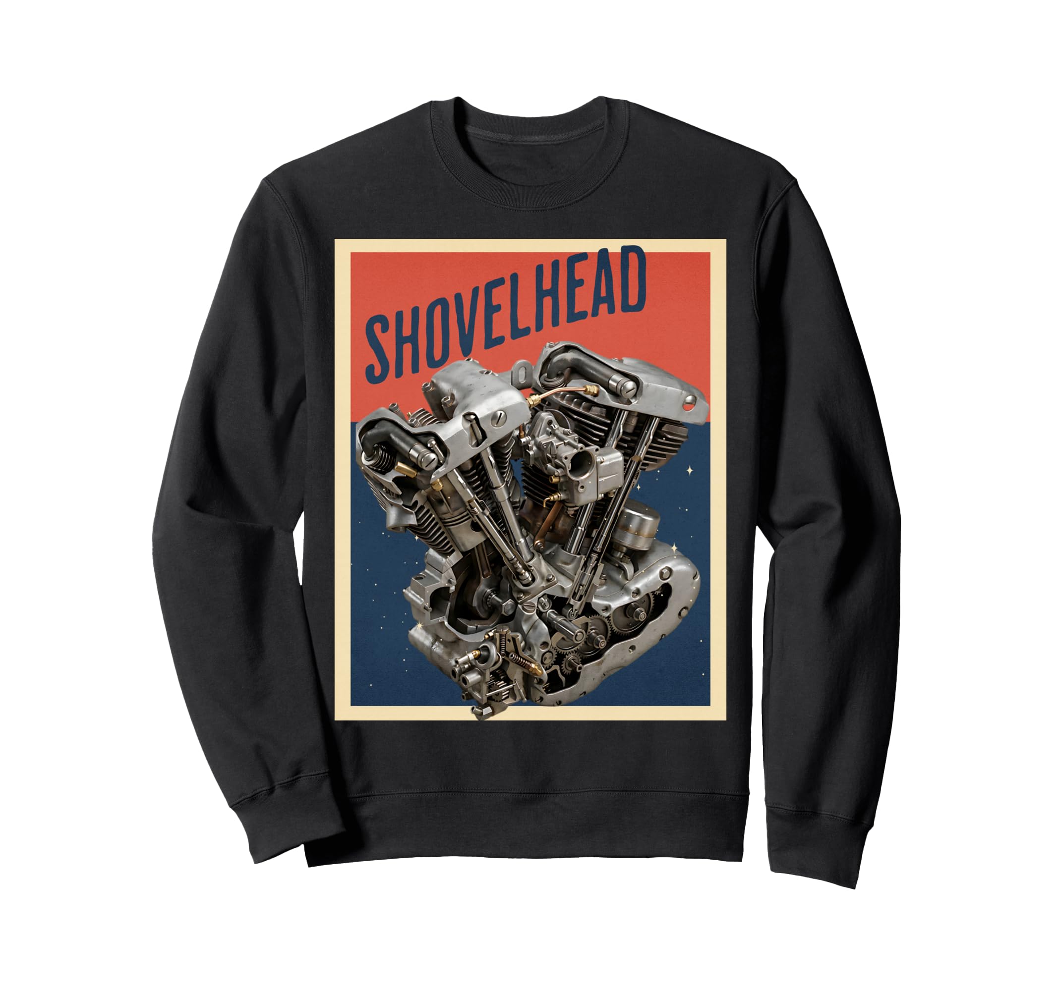 Shovelhead Engine Cutaway Diagram Sweatshirt - Graphic Print Unisex - T-Shirt, Sweatshirt, Hoodie